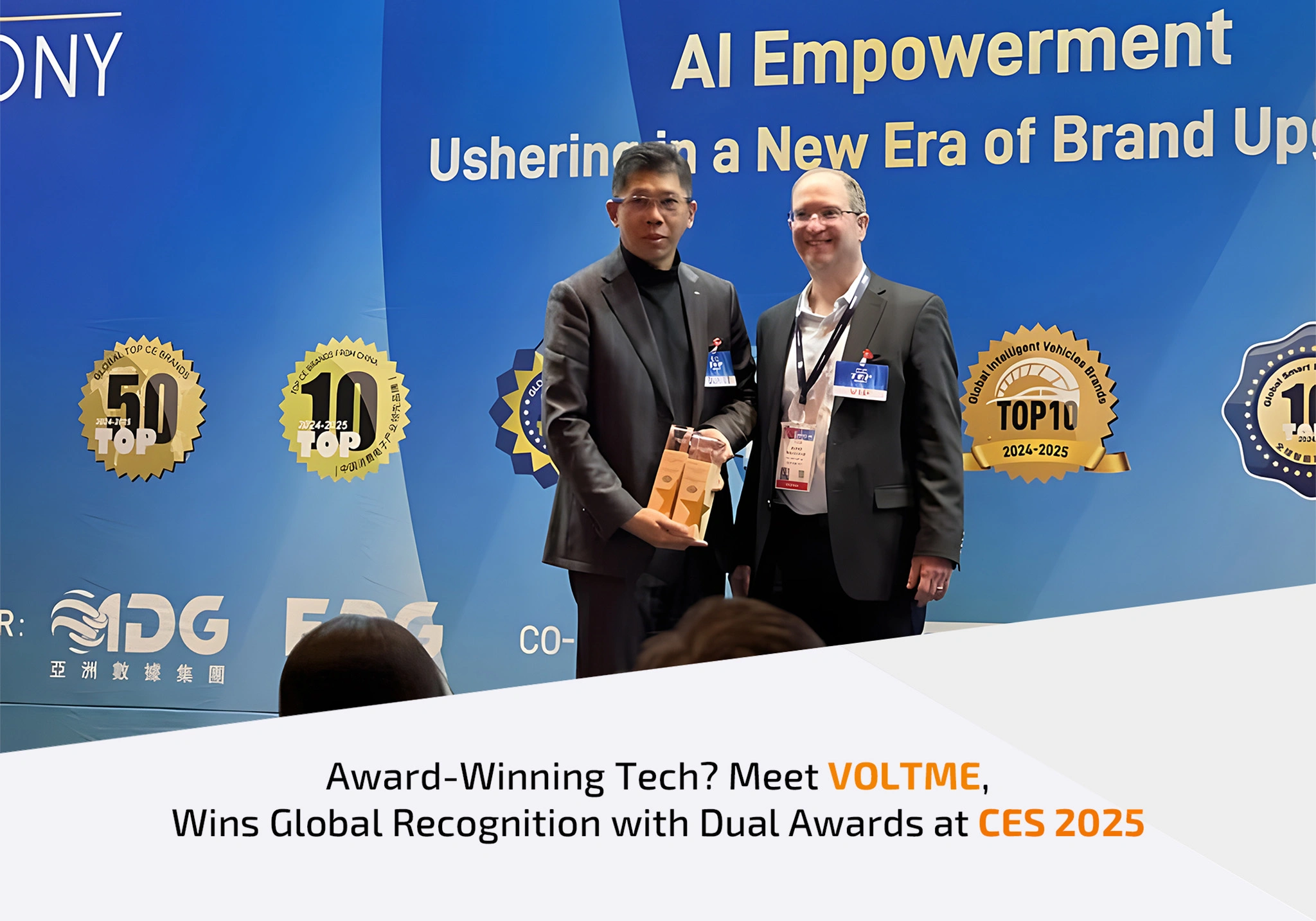 VOLTME Recognized Globally with 2 Prestigious Award for Global Emerging Brand and Innovative Gold at CES 2025!